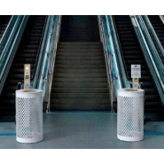 Corbeille Tri Sélectif Losange - 2×60 L - Acier et Tôle - Serrure à clé triangle - Dimensions ø 450 x 845 mm_2