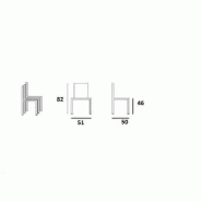 Lot de 4 chaises design SHELL METAL blanches - piétement chromé - pour cuisine et salle à manger_2
