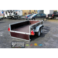 Remorque polyvalente Lider en bois freinée - 2 essieux - PTAC : 1300 kg - 251 x 133 cm - Référence 41480_2