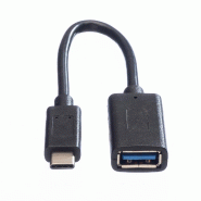 VALUE Câble USB 3.2 Gen 1, Type C - A, M/F, OTG, noir, 0,15 m_2