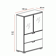 Armoire de direction TAK  hauteur 147 cm - Mobel Linea - Acacia clair_2