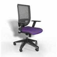 Siège de bureau Tertio avec dossier résille - Sokoa - Violet, Noir, Réglable hauteur_2