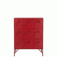 Buffet 9 portes métal rouge MERA - Design moderne et pratique_2
