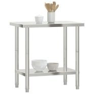 Vidaxl table de travail de cuisine 82,5x55x85 cm acier inoxydable 376454_2