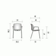 Chaise de collectivité Samsara - empilable, anti-UV, assise et dossier en polypropylène_2
