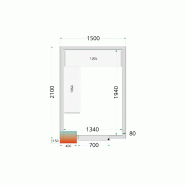 Chambre froide positive CRPF1521 Blanc 1500 x 2100 x 2200 mm TEFCOLD_2