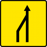 Panneau de voirie temporaire KD10A ex1G - Réduction des voies à gauche - présignalisation de déviation_2