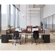 Bureau d'entreprise open space fixe classique - Gamme OPTIM' - Plateau mélaminé 25 mm et options personnalisables_2