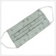 Masque 3 plis étoile verte - tissu 100% coton bio - lavable et réutilisable - fabrication française_2