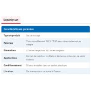 Sac de lestage - Serres du Val de Loire - 27 x 120 cm - Lot de 50 - Tissu monofilament PEHD_2