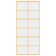Vidaxl porte coulissante doré 90x205 cm verre esg clair et aluminium 155167_2