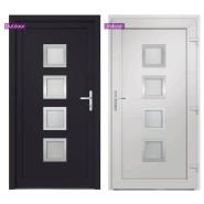 Vidaxl porte d'entrée anthracite 108x208 cm pvc 3187860_2
