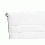 Fauteuil de bureau Glasgow - Revêtement PVC blanc - Mécanisme oscillant - Structure et accoudoirs en acier chromé_2