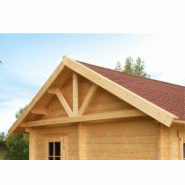 Chalet en bois plain-pied / madrier 45 mm / 23.52 m² / toit double pente_2