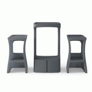 Table mange-debout intérieur/extérieur Karla - Sokoa - Blanc, Sans plateau verre_2