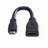 Value câble hdmi high speed avec ethernet, hdmi f - mini hdmi m, 0,15 m_2