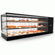 Vitrine réfrigérée LOGIC TRIPLE  - Avec étagères neutres - Cuve plane - L 1320 mm | Sayl Barcelona - Avec 2 étagères_2