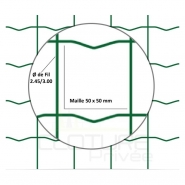 Grillage soudé super - maille galvanisée 50x50 mm - rouleau de 25 m - vert_2