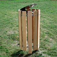 Corbeille publique en pin traité autoclave classe IV - arceau amovible - modèle SOLEIL - 100L_2