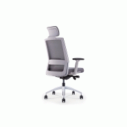 Fauteuil de direction RECA - Résille premium noire ou grise - Soutien lombaire réglable - Assise tissu ignifugé_2