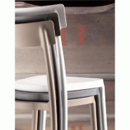 Lot de 4 chaises Corsocomo empilables - polypropylène sable - design moderne et tendance_2
