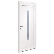Vidaxl porte d'entrée blanc 98x208 cm pvc 3157081_2