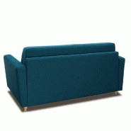 Canapé MEZZANO convertible express - Matelas 16 cm - Sommier métal 140 cm - Tissu tweed bleu pétrole - Design scandinave_2