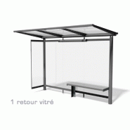 Abri bus evolution / structure en acier / bardage en verre securit / avec banquette 350 x 155 cm_3