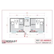 Bureau modulaire avec équipements électriques conformes NF
