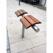 Assis-debouts publics zéphirin - france inox - structure en tube inox de diamètre 76 - assise en lames de bois exotiques_2