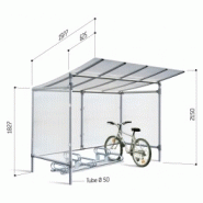 Abri vélo semi-ouvert - structure en acier ou aluminium - bardage en polycarbonate alvéolaire - pour 5 vélos - extensible_2