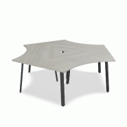 Bureau bench 3 personnes Ogi A - MDD. - Anthracite, Acacia clair_2