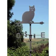 Girouette chat anthracite - 45x74cm - acier époxy_2