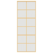 Vidaxl porte coulissante doré 76x205 cm verre esg dépoli et aluminium 155169_2