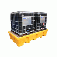 Bac de rétention PE Bi-conteneur 1050 litres + caillebotis - Caillebotis acier galvanisé_2