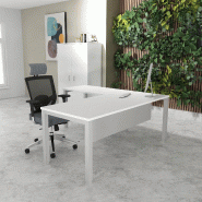 Bureau d'angle Tempo - Mobel Linea. - 160, Alu, Blanc, Oui_0