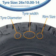 26x10.00-14 ATV Tyre 255/60-14 6ply P3080 OBOR Pinacle 62M Road Legal (Set of 3)_2