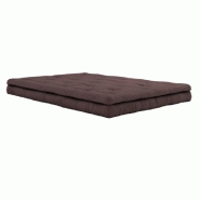 Canapé futon standard convertible Buckle-Up - couleur marron - matelas épais 140x200 cm_2