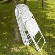 Lot de 2 chaises pliables ajourées - structure acier époxy anti-rouille - assise PEHD - usage intérieur/extérieur_2