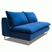 Canapé lit compact 3 places Lisbonne 140cm - Sommier à lattes - Matelas 13cm - Velours bleu - Ouverture express_2