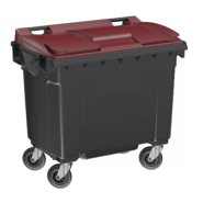 Conteneur latéral 660 L - Fabrication française - PEHD injecté - Normes EN 840 - Roues freinées - Préhension frontale et latérale_2