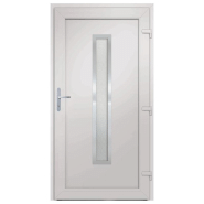 Vidaxl porte d'entrée blanc 88x200 cm pvc 3187891_2