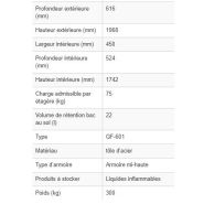 218456W - Armoire coupe-feu Edition G 63 - 3 étagères réglables avec charnières à gauche, protection 90 minutes EN 14470-1_2
