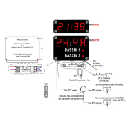 Afficheur intérieur/extérieur LED - Température air et bassins 1 et 2 - Horloge - 4 chiffres 9 cm - 0697ST_2