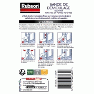 Bande de démoulage RUBSON - Plastique Blanc - 190x40 mm - Moulage joints d'isolation portes et fenêtres_2
