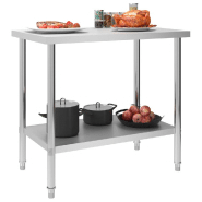 Vidaxl table de travail de cuisine 100x60x85 cm acier inoxydable 51188_2