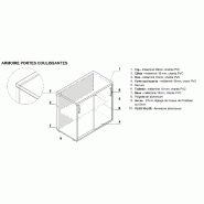 Armoire mi-haute portes coulissantes - MDD - Blanc, 120, Sans socle de finition_2