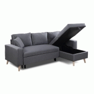 Canapé d'angle réversible convertible ARKO gris foncé - design scandinave avec coffre de rangement et coussins d'appoint_2