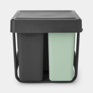 Poubelle encastrable Brabantia Sort & Go Built-in Bin - 10+10+20 Litres - Dark Grey - Tri des déchets caché_2