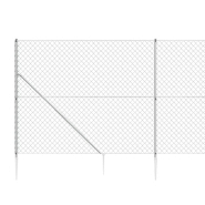 Vidaxl clôture à mailles losangées avec ancrage argenté 1,4x10 m 154019_2